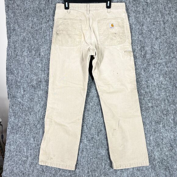 Carhartt Pants Mens 33 30" Canvas Khaki Relaxed Fit‎ utility Skater Streetwear - Picture 2 of 6